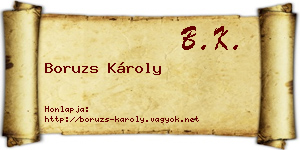 Boruzs Károly névjegykártya