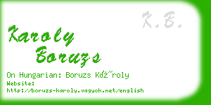 karoly boruzs business card